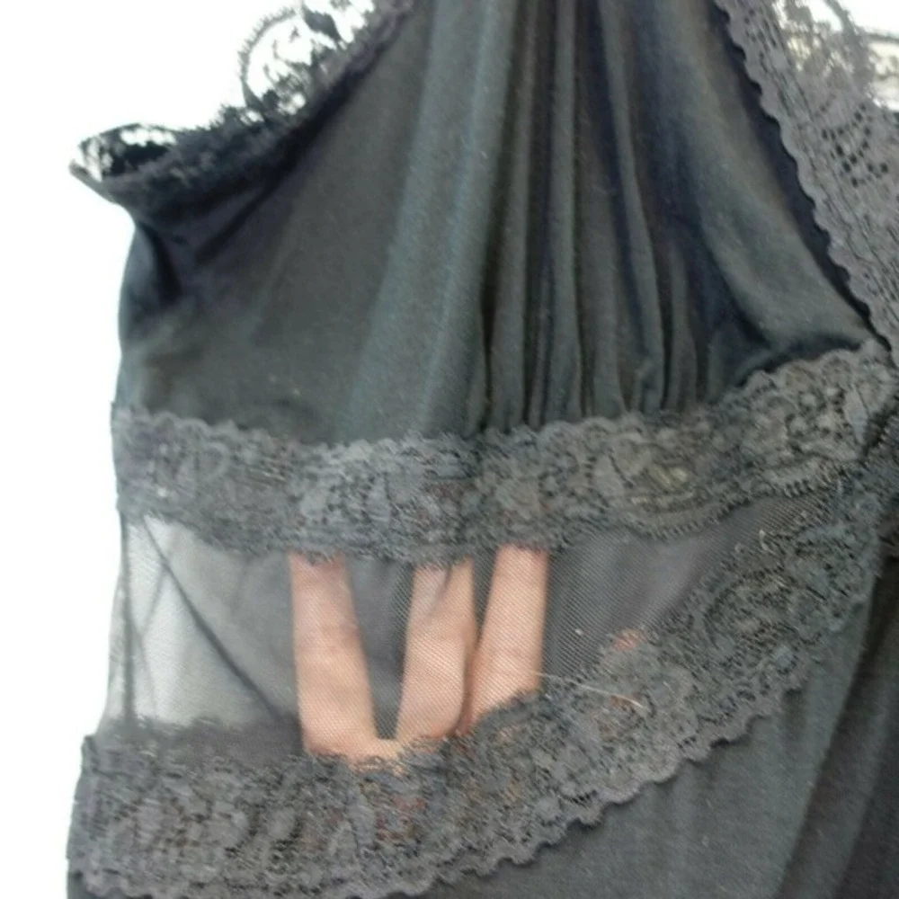 Adore Me Womens 3X XXXL Black Floral Lace Chemise Dress Sleepwear‎ Strappy New
